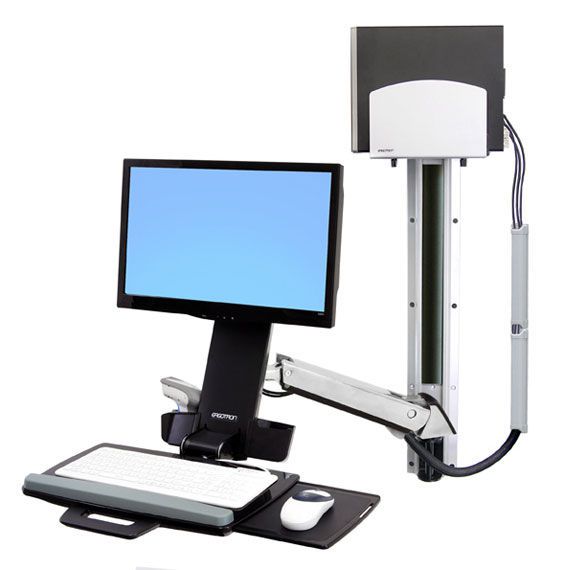 Medical monitor support arm / wall-mounted / with keyboard arm StyleView® Combo 45-271-026 ergotron
