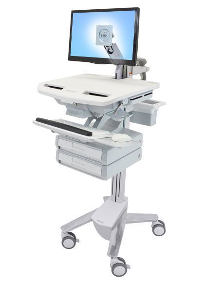 Medicine distribution computer cart / with drawer / height-adjustable / medical StyleView® SV43-1220-0 ergotron