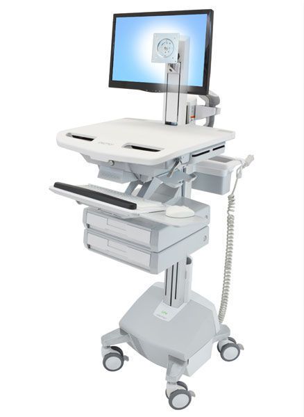 Medicine distribution computer cart / with drawer / height-adjustable / battery-powered StyleView® SV44-1322 ergotron
