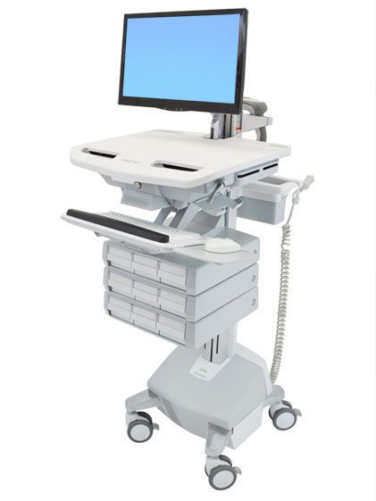 Medicine distribution computer cart / with drawer / height-adjustable / battery-powered StyleView® SV44-1292 ergotron