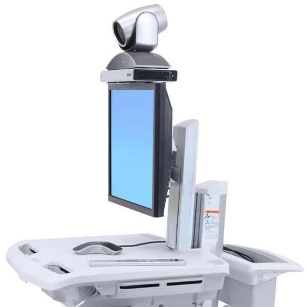 Battery-powered telemedicine cart / secure / with drawer / medical StyleView® SV44-53E1-1 ergotron