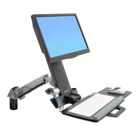 Medical monitor support arm / articulated / wall-mounted / with keyboard arm StyleView® Combo 45-266-026 ergotron