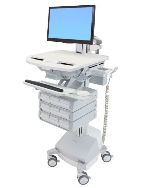 Medicine distribution computer cart / with drawer / height-adjustable / battery-powered StyleView® SV44-1391 ergotron