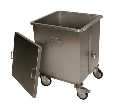 Stainless steel waste bin / on casters Funeralia