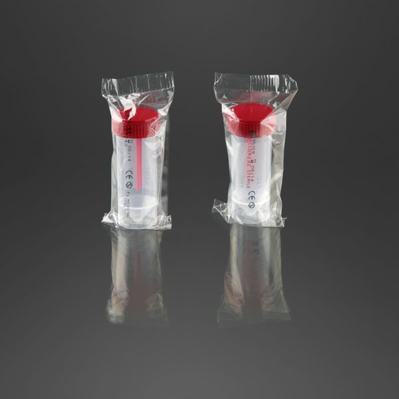 Feces sample container / with screw cap 30 mL | 25132, 25135 F.L. Medical