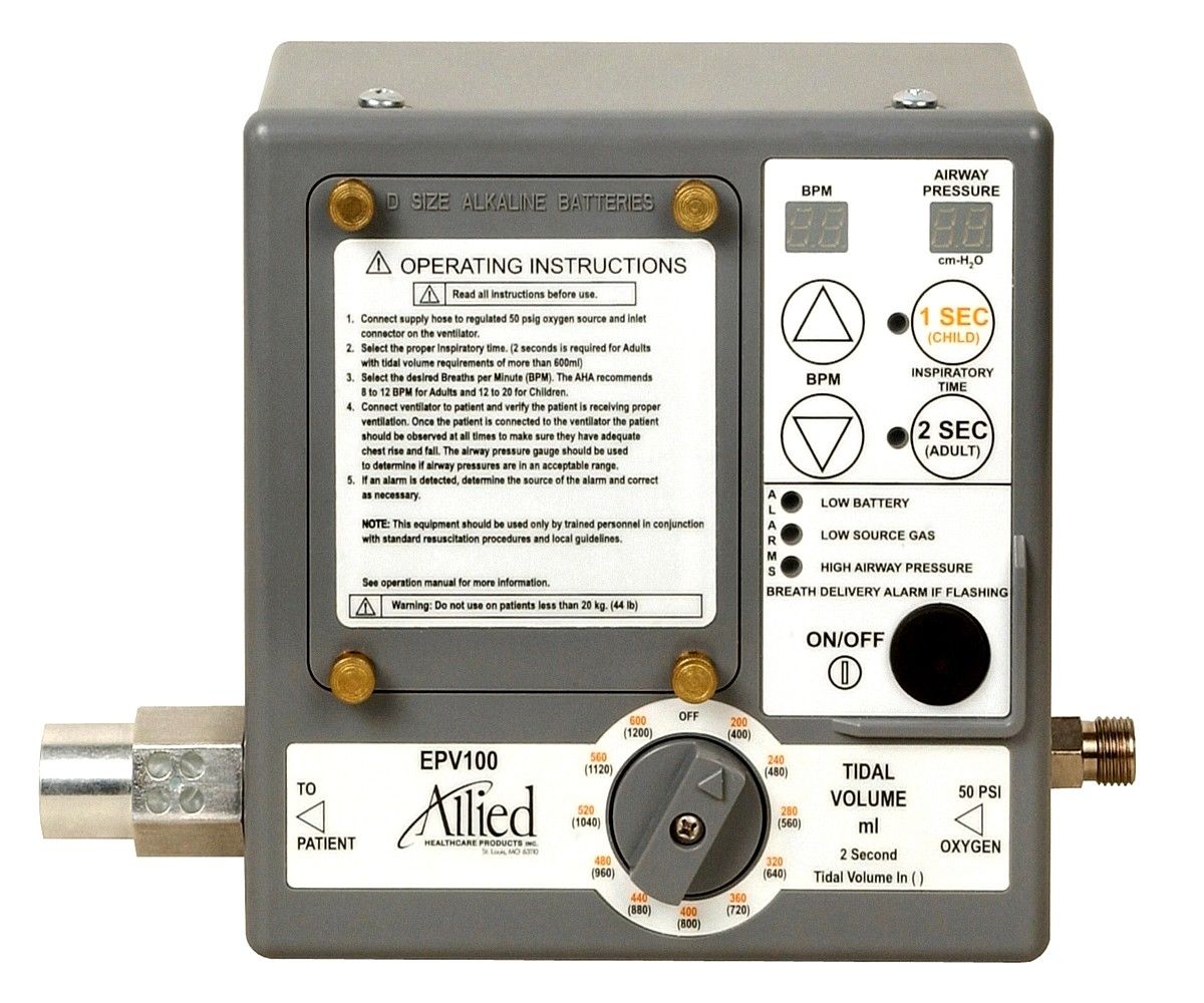 Electronic ventilator / transport / emergency EPV100 Allied Healthcare Products