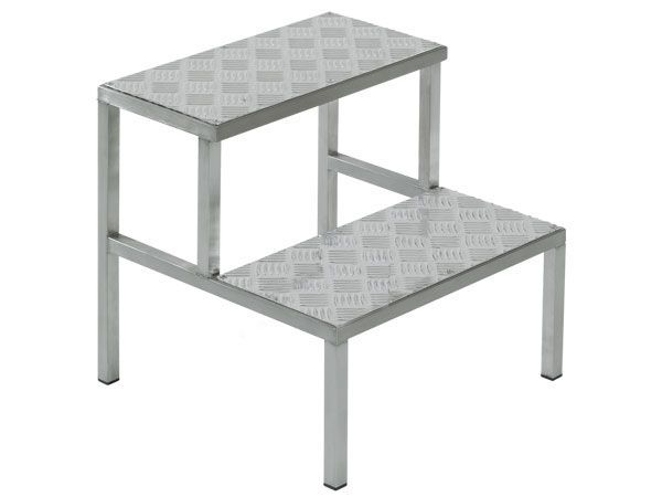 2-step step stool / stainless steel HAMMAM MEDICAL