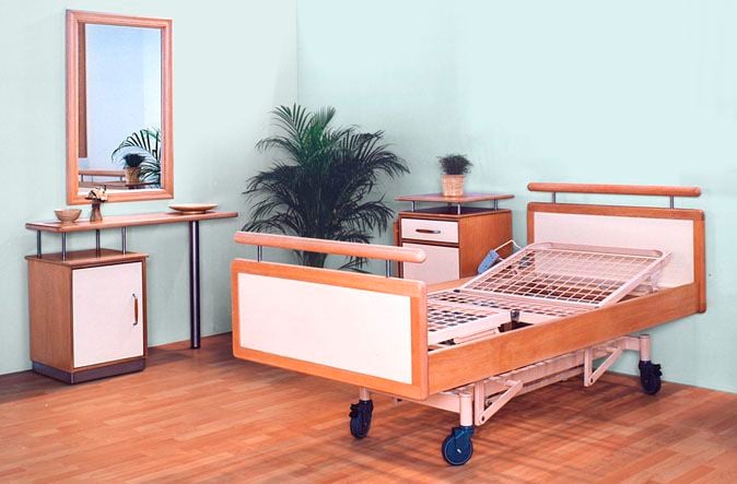 Homecare bed / mechanical / on casters / 4 sections Bed3 A.A.MEDICAL