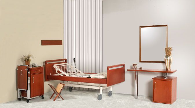 Homecare bed / mechanical / on casters / 4 sections Bed2 A.A.MEDICAL