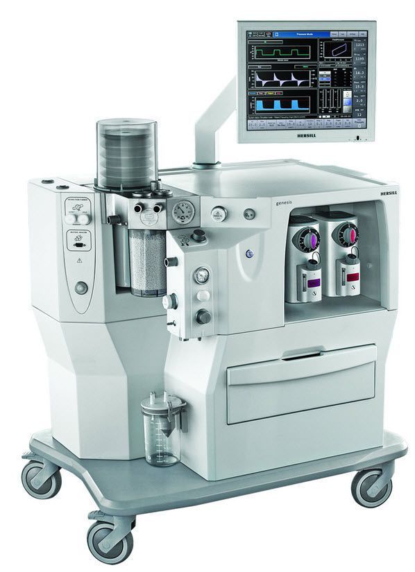 Anesthesia workstation with electronic gas mixer / veterinary / portable Genesis HERSILL