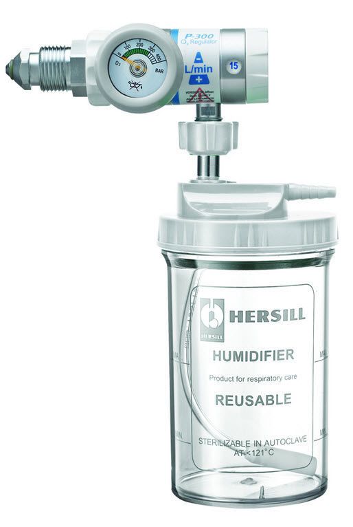 Oxygen flowmeter / with humidifier / with pressure regulator H-350 dial HERSILL