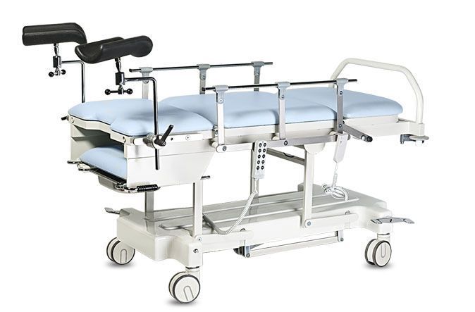 Delivery bed / electrical / on casters / 3 sections LITO plus S A.A.MEDICAL