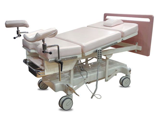 Delivery bed / electrical / on casters / 3 sections Lito plus Lux 1 A.A.MEDICAL