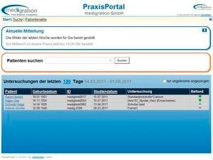 Acquisition web application / diagnostic / viewing / sharing PRAXIS PORTAL Medigration