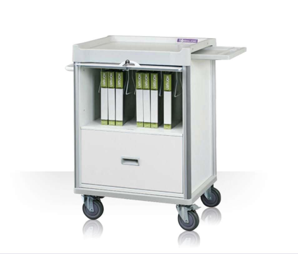Medical record trolley / with drawer / horizontal-access MX34FDT Machan International Co., Ltd.