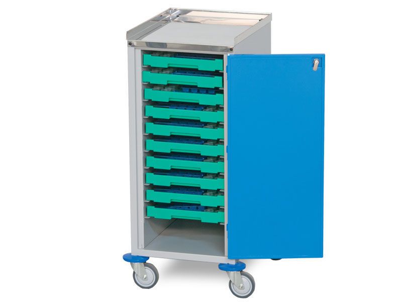 Storage trolley / medicine distribution / 1-door / 1 to 14 container C-100 Lapastilla Soluciones Integrales SL