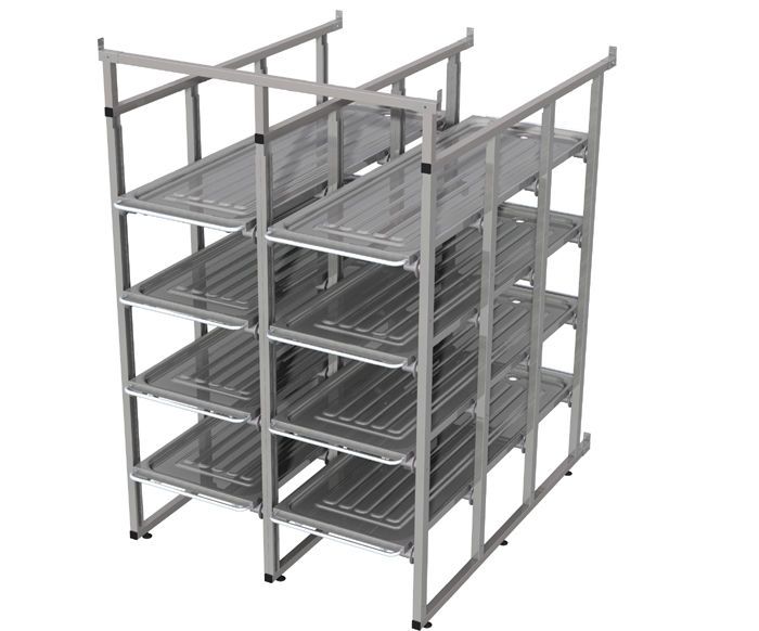 Mortuary storage shelving unit / 4-shelf LEEC