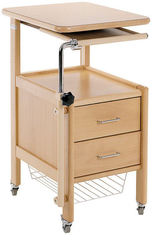 Bedside table / on casters / with over-bed tray 2040 Lojer