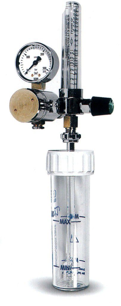 Oxygen flowmeter / variable-area / with pressure regulator / with humidifier 0955 Attucho
