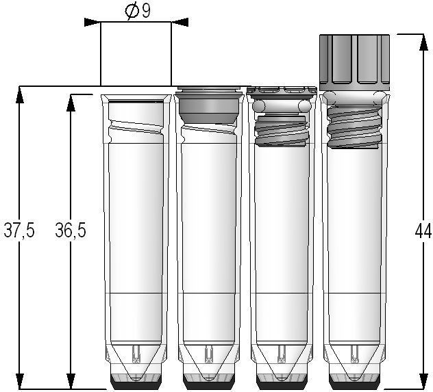Cylindrical test tube / V-bottom 1.10 ml | MPW, MP series Micronic