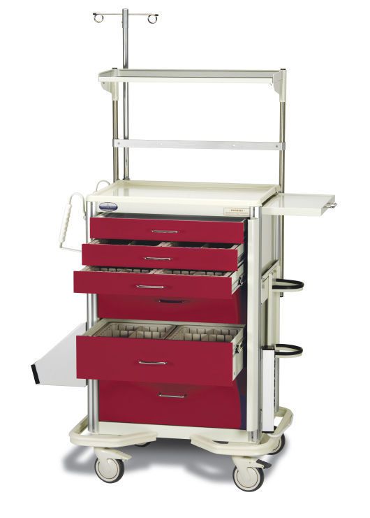 Emergency trolley / storage / with drawer / modular Premier Emergency Cart Package MUKA METAL