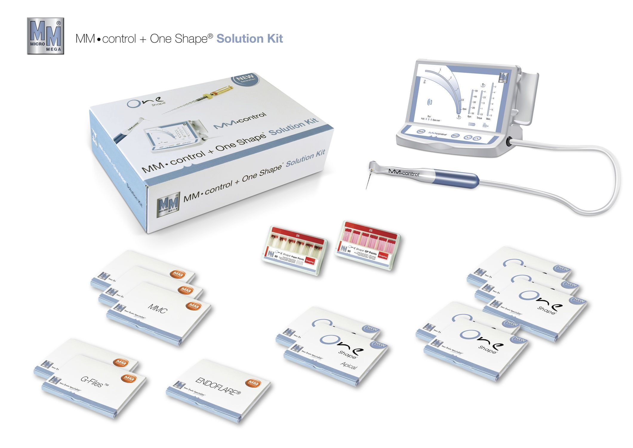 Endodontic micromotor control unit / complete set / with handpiece One Shape® Total Solution Micro-Mega