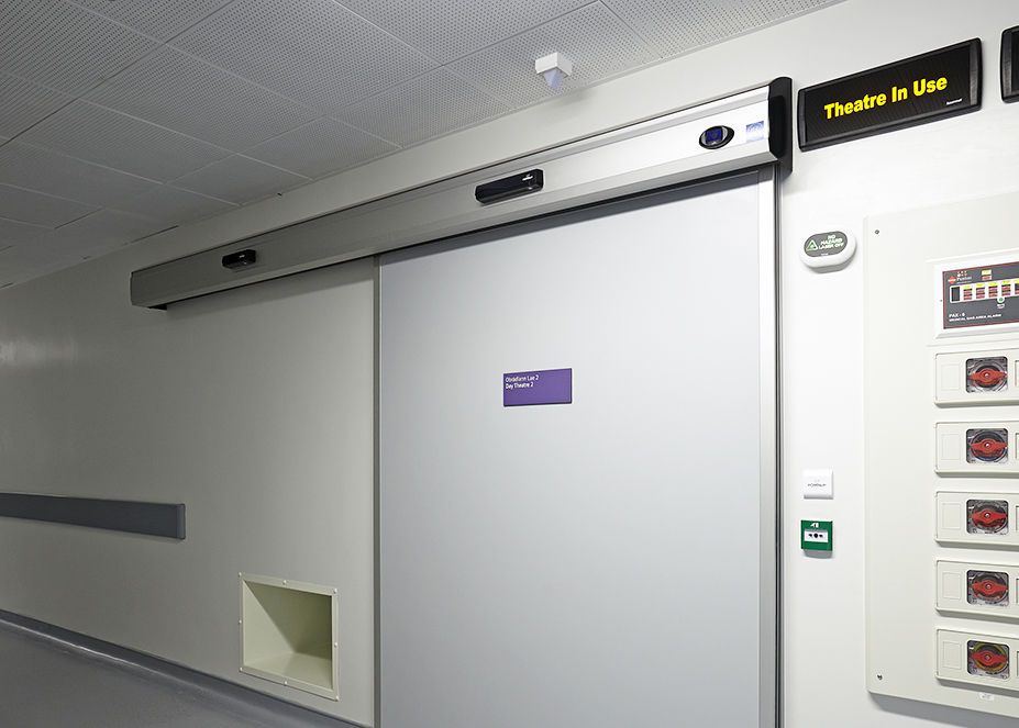 Laboratory door / hospital / automatic / sliding ANTI-X PORTALP INTERNATIONAL
