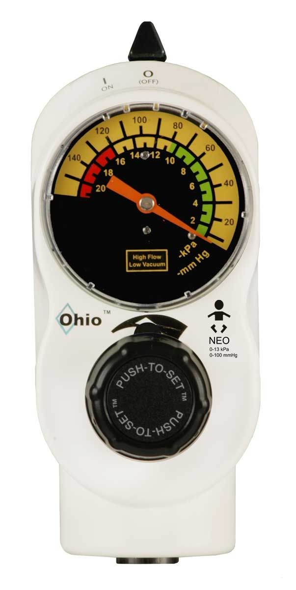 Vacuum regulator / plug-in type / pediatric PUSH-TO-SET™ 1231 (ISO/CE) Ohio Medical