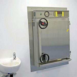 Laboratory autoclave / pass-through / automatic / microprocessor controlled 400 L Priorclave