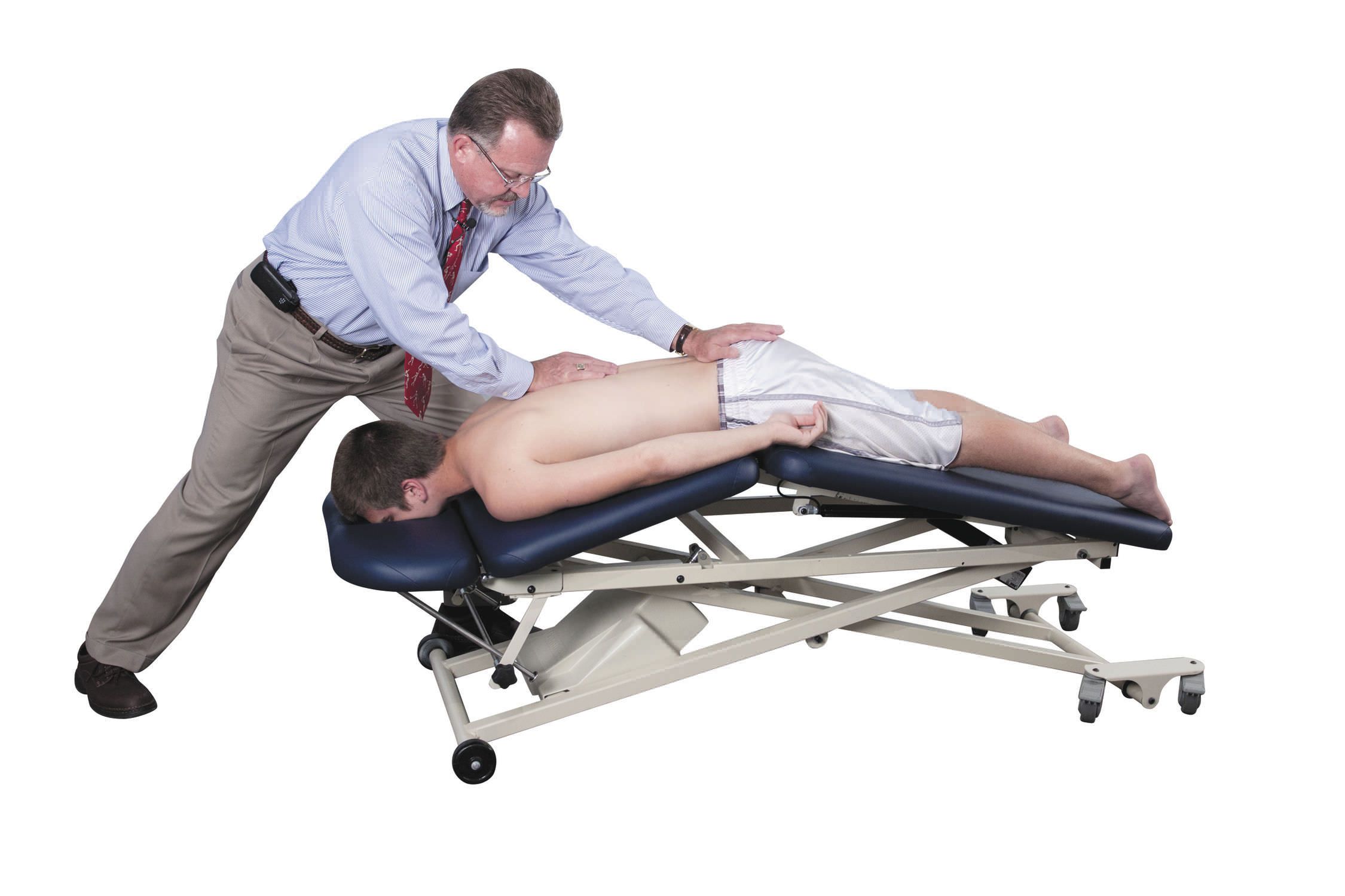 Electrical massage table / on casters / height-adjustable / 3 sections PT400 Oakworks Med