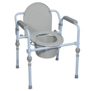 Commode chair / for healthcare facilities / with bucket / height-adjustable Folding Steel and Aluminum Primus Medical