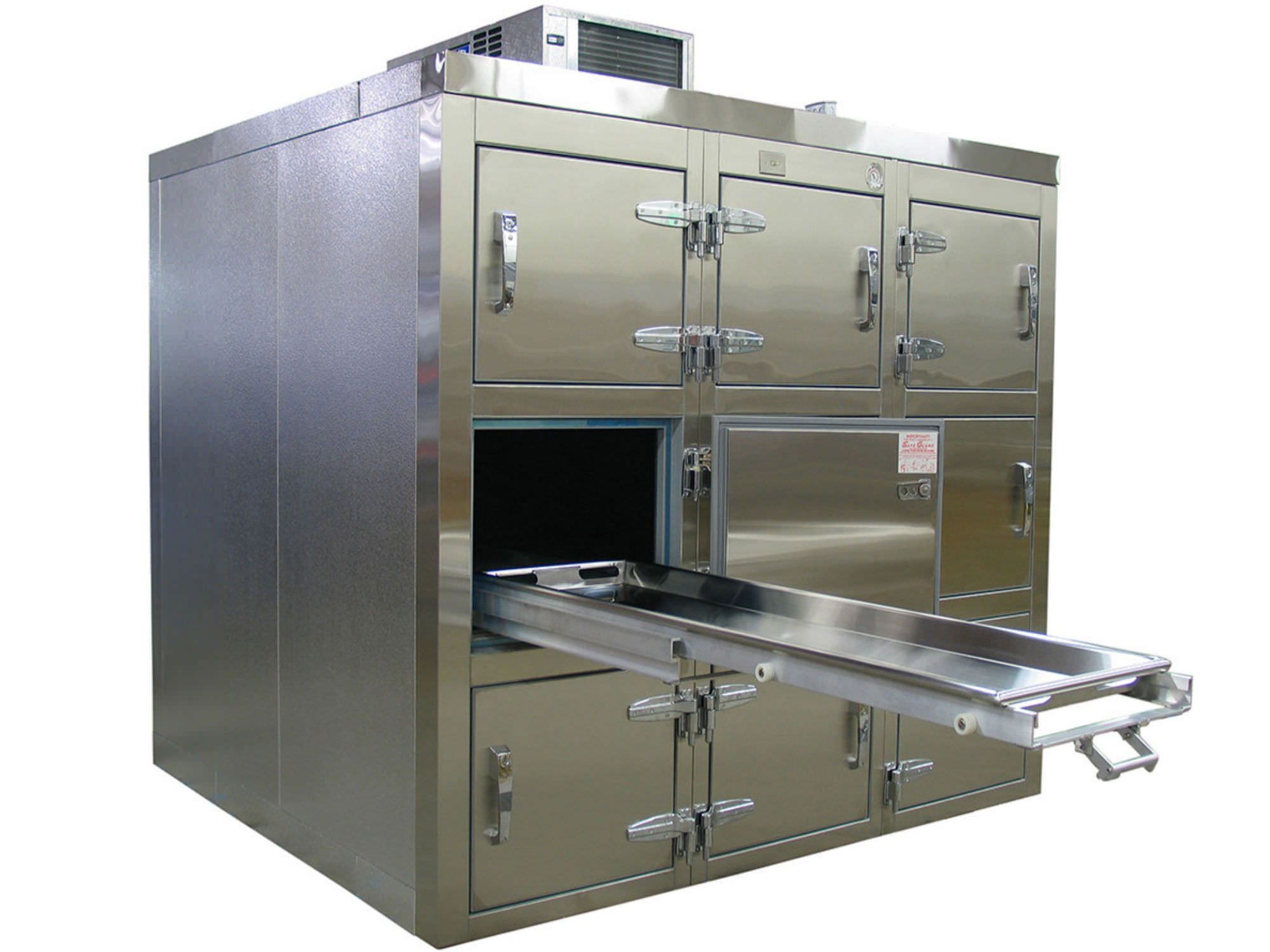 9-body refrigerated mortuary cabinet 38°F | 1036-R112 Mortech Manufacturing