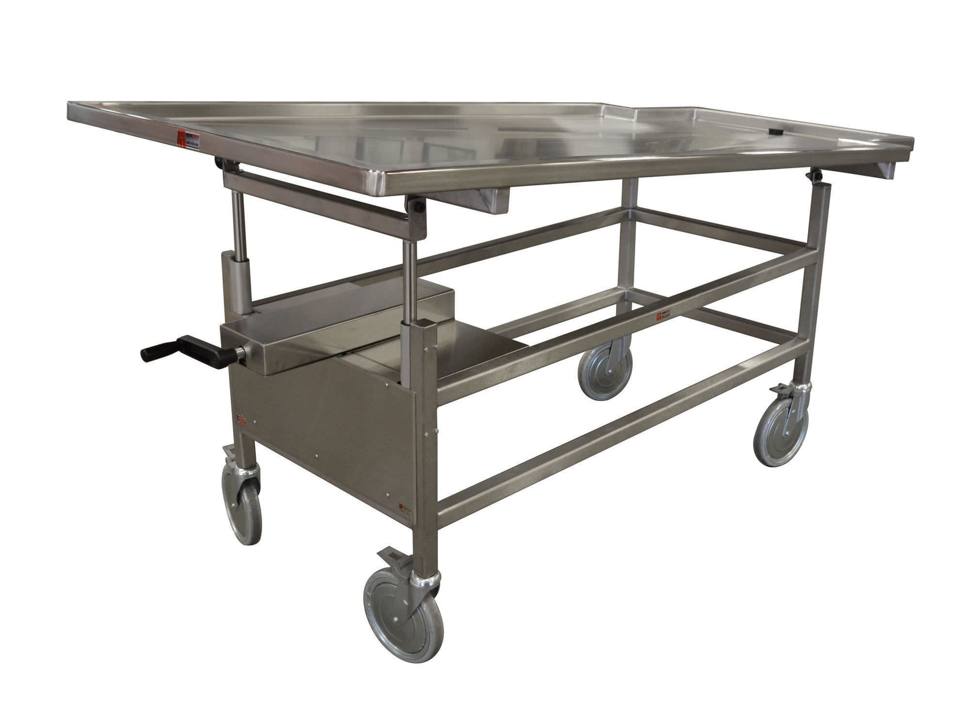 Height-adjustable tilting bariatric mortuary transfer trolley (hydraulic) 600009-HC Mortech Manufacturing