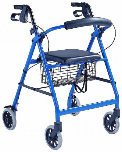 4-caster rollator / with seat / height-adjustable / folding 401006 ORTHOS XXI