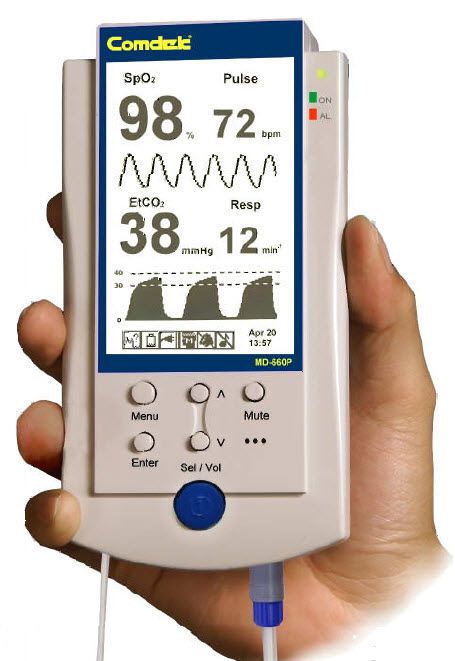 Handheld pulse oximeter / with separate sensor / with capnograph 30 - 250 bmp | MD-660P Comdek Industrial
