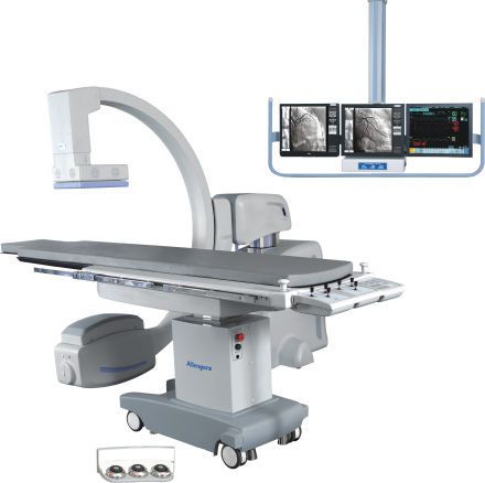 Fluoroscopy system (X-ray radiology) / digital / for cardiovascular fluoroscopy / with floor-mounted C-arm LIFE, PHOTON Allengers Medical Systems