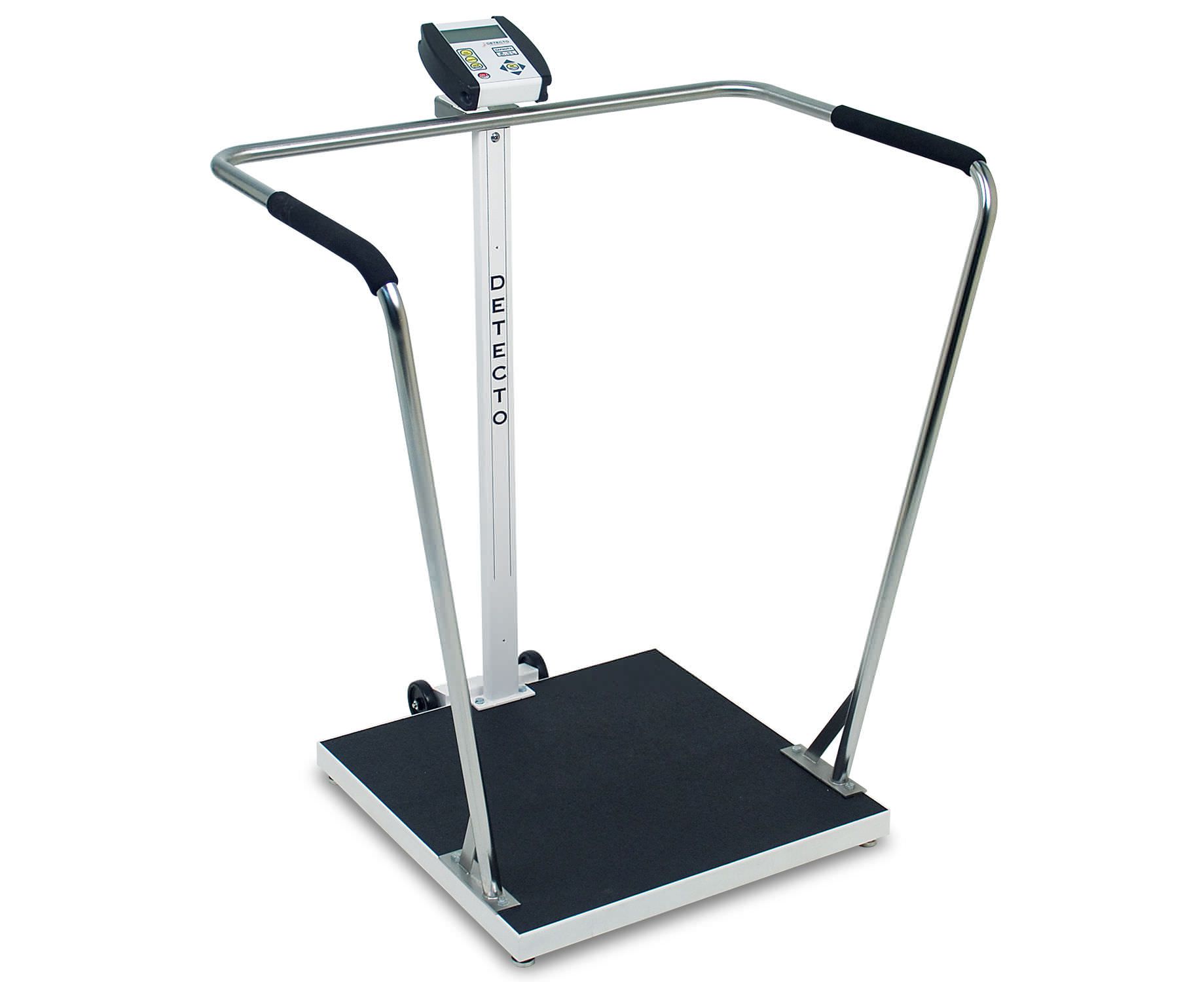 Electronic patient weighing scale / with BMI calculation / with safety handrail 450 kg | 6856 Detecto Scale
