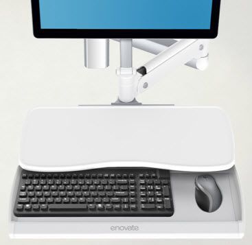 Medical monitor support arm / wall-mounted / with keyboard arm e128 Enovate