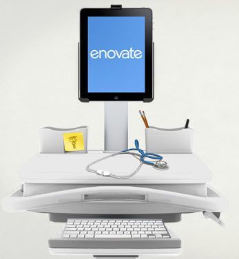 Height-adjustable computer cart / battery-powered / medical UltraLITE™ Enovate