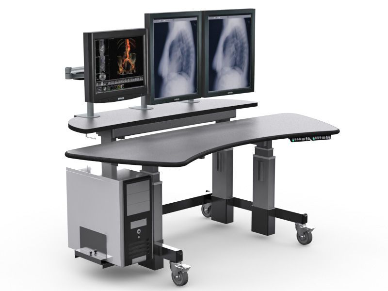 Medical computer workstation / radiology Dual Tier cart 772199 AFC Industries