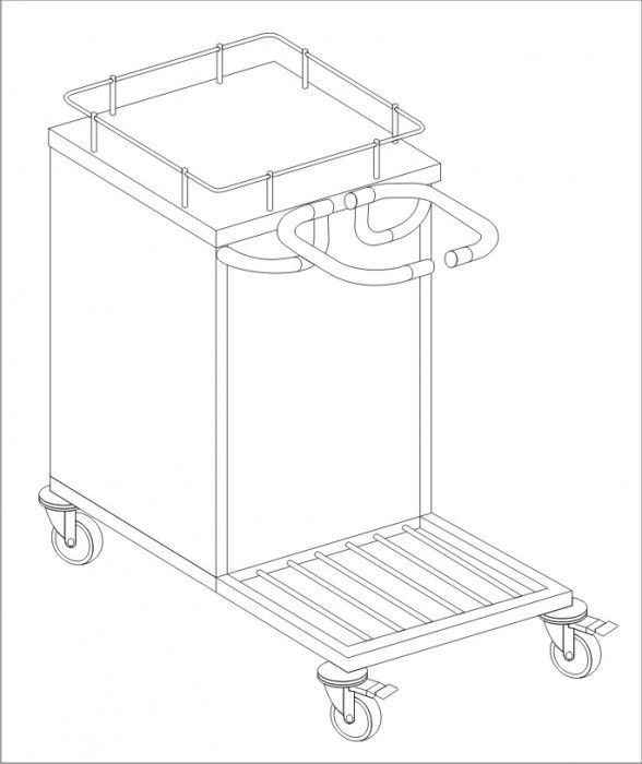 Linen trolley / stainless steel Formed
