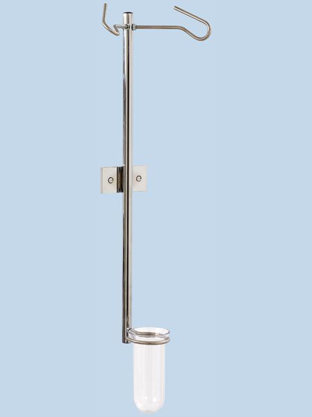 2-hook IV pole / telescopic / wall-mounted IWH-2045 AGA Sanitätsartikel GmbH