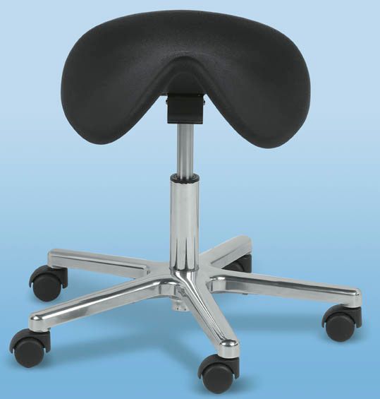 Medical stool / on casters / height-adjustable / saddle seat SH-2000 AGA Sanitätsartikel GmbH