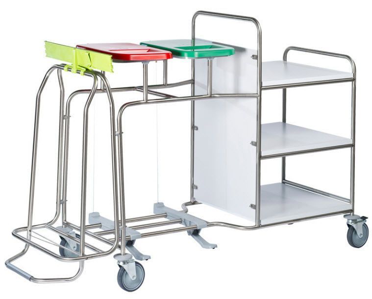 Clean linen trolley / dirty linen / with shelf / 3-bag CBPXW, CBPXPW Francehopital