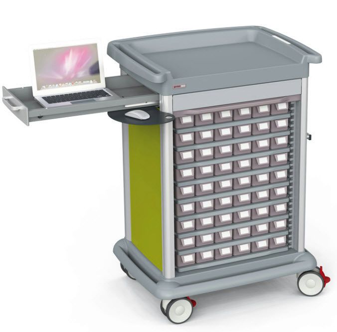 Medicine distribution trolley / 45 to 54 container PRECISO Francehopital