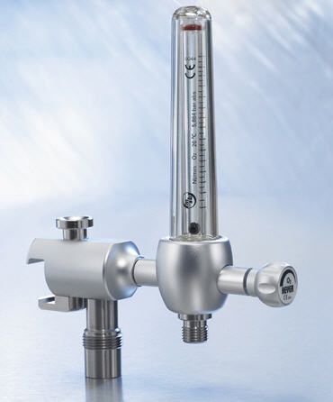 Air flowmeter / oxygen / variable-area / rail-mounted 0 - 15 L/mn | 660-0150, 660-0110 Heyer Aerotech