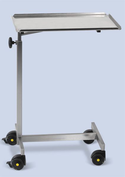 Stainless steel Mayo table / height-adjustable / on casters / 1-tray ZT-3060/4 AGA Sanitätsartikel GmbH