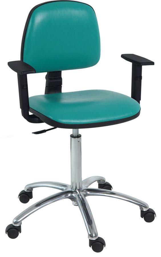 Medical stool / height-adjustable / on casters / with backrest H-194 Hidemar