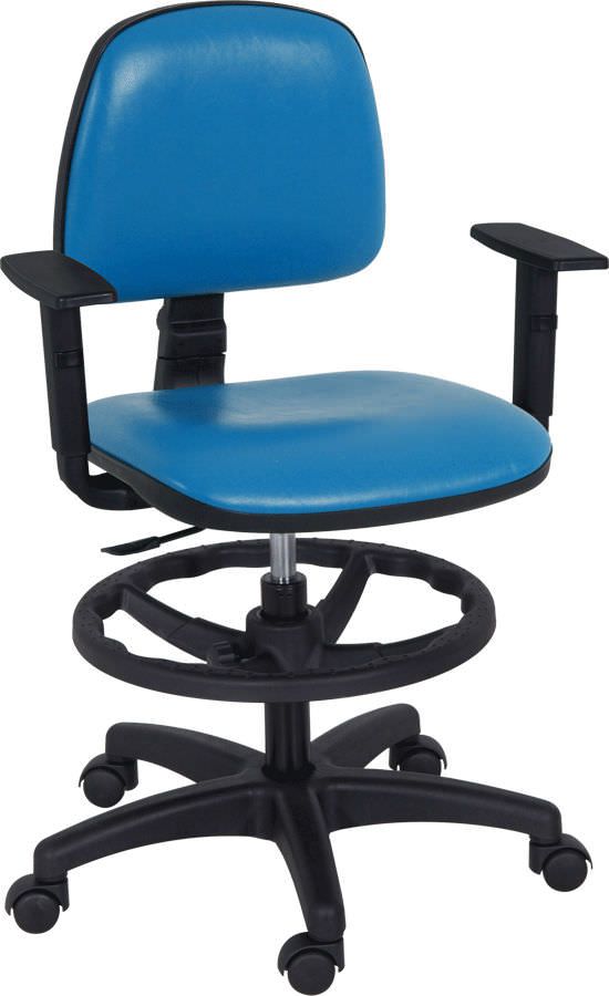 Medical stool / height-adjustable / on casters / with backrest H-172 Hidemar