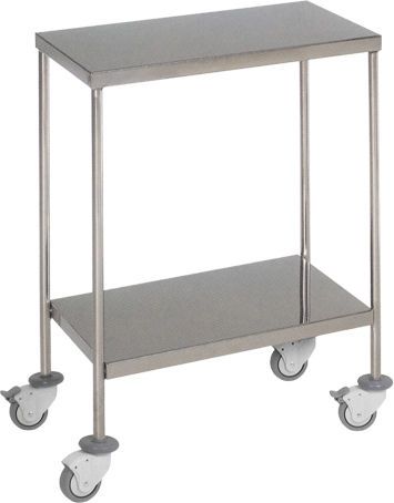 Instrument table / on casters / stainless steel / 2-tray H-20 Hidemar